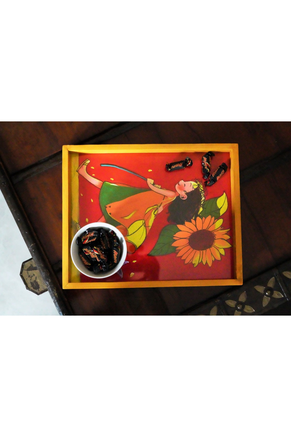 Sunflower Muse Canvas Tray